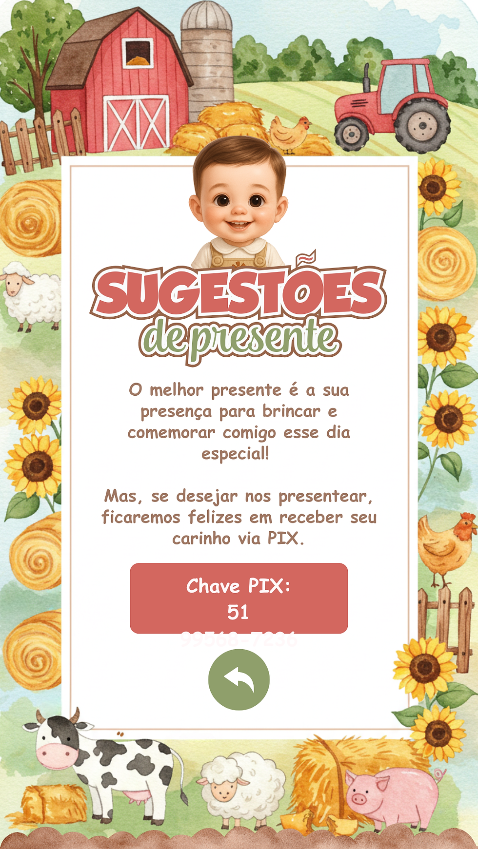 Miniatura: Convite Cinemágico Interativo - Fazendinha Aquarela - Menino