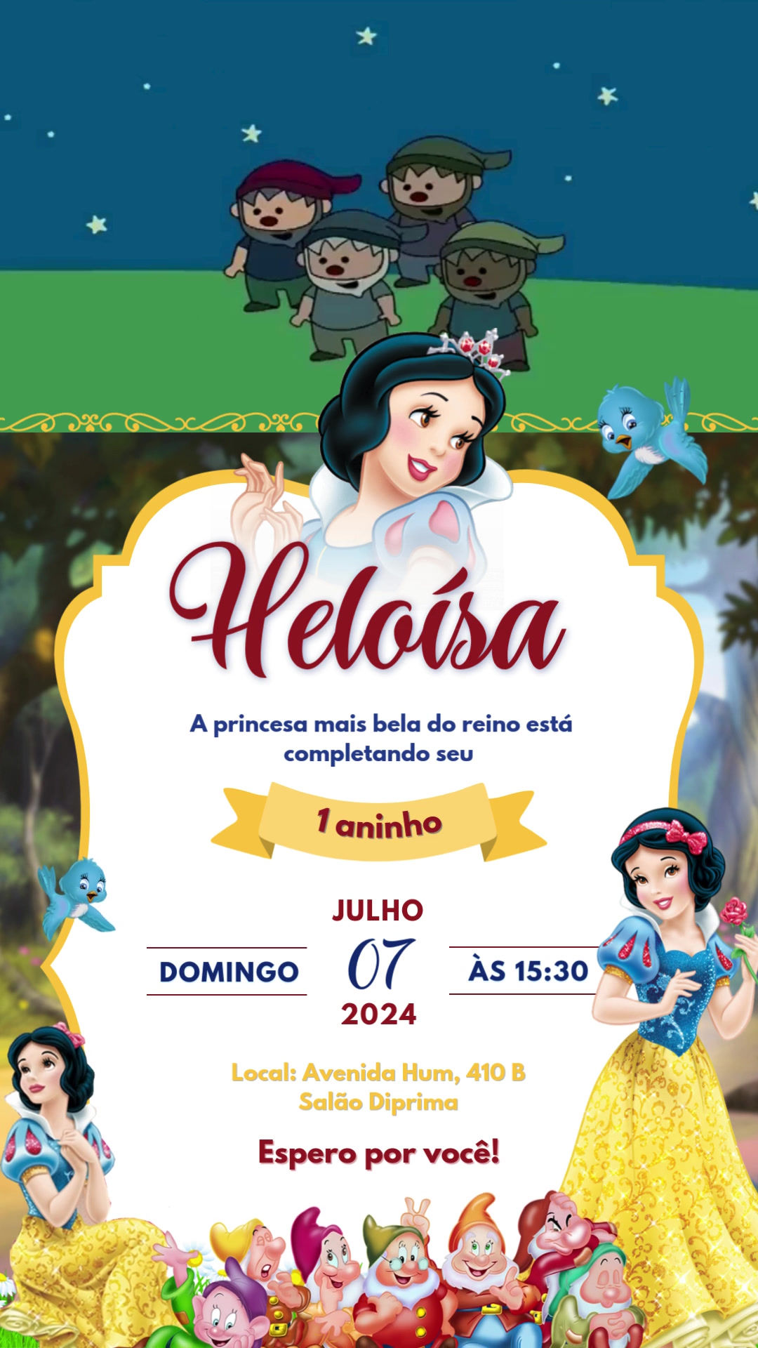 Convite Com Vídeo - Branca de Neve #2