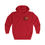 Thumbnail: Red Moshipco zip-up hoodie with logo