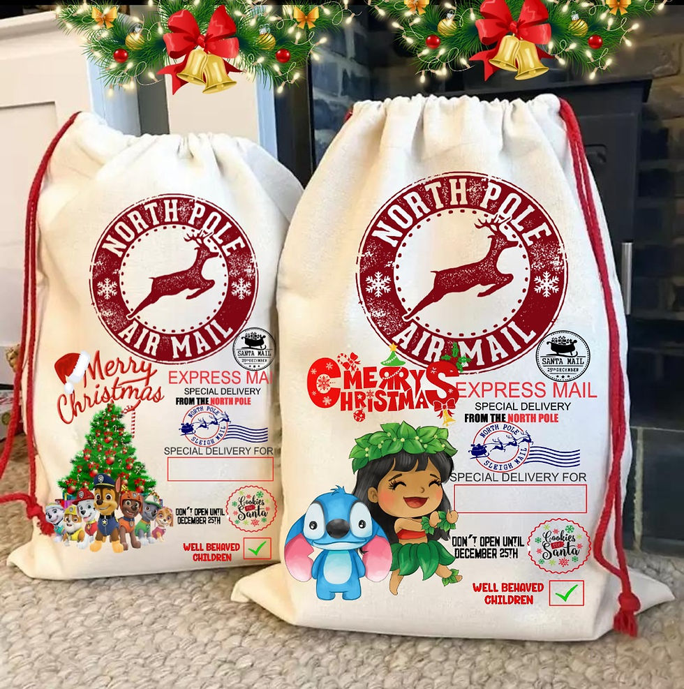 Thumbnail: Santa Gift Bag Sublimation and DTF Ready Images