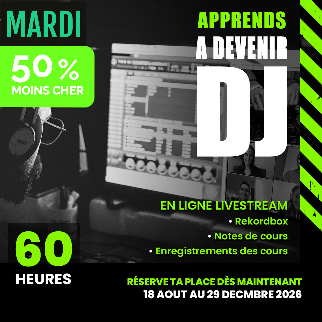 Cours en ligne de DJ avec DJ School Montreal, apprenez à votre rythme où que vous soyez.