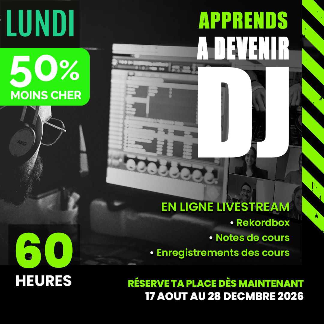 Cours en ligne de DJ avec DJ School Montreal, apprenez à votre rythme où que vous soyez.