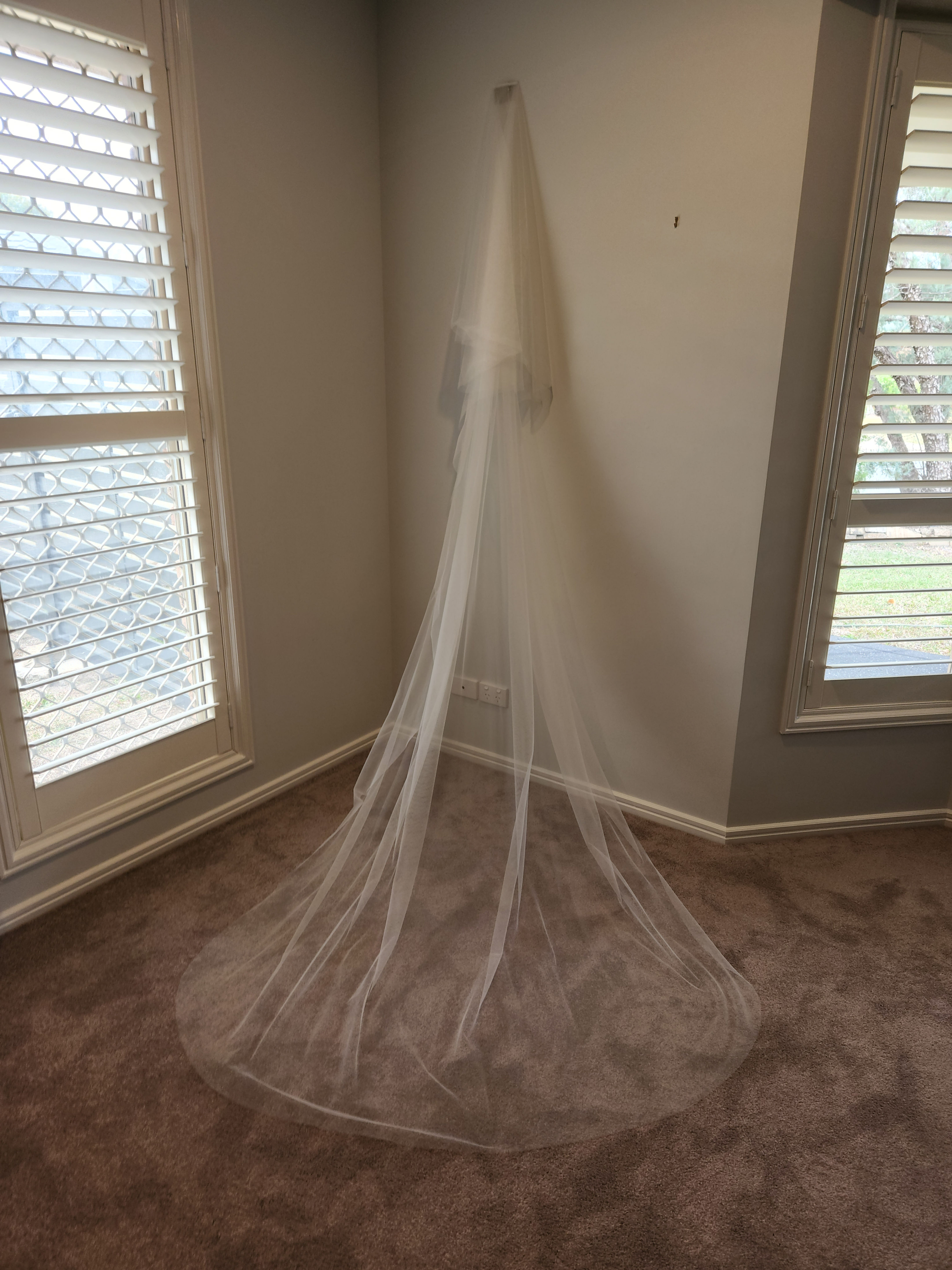 300cm Cathedral length with Blusher Classic Bridal veil