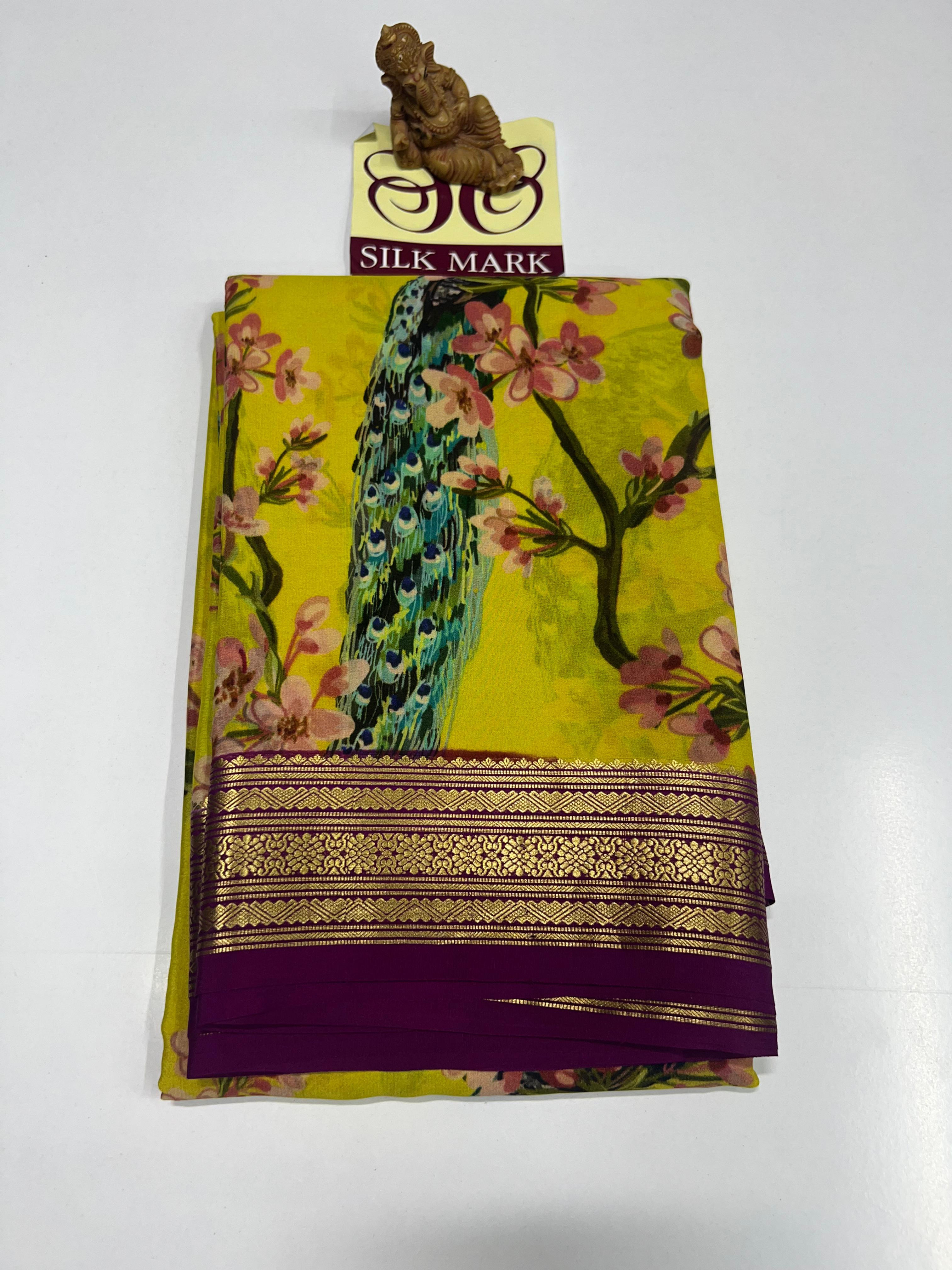 Pure Mysore Crepe Silk Sarees - SC978