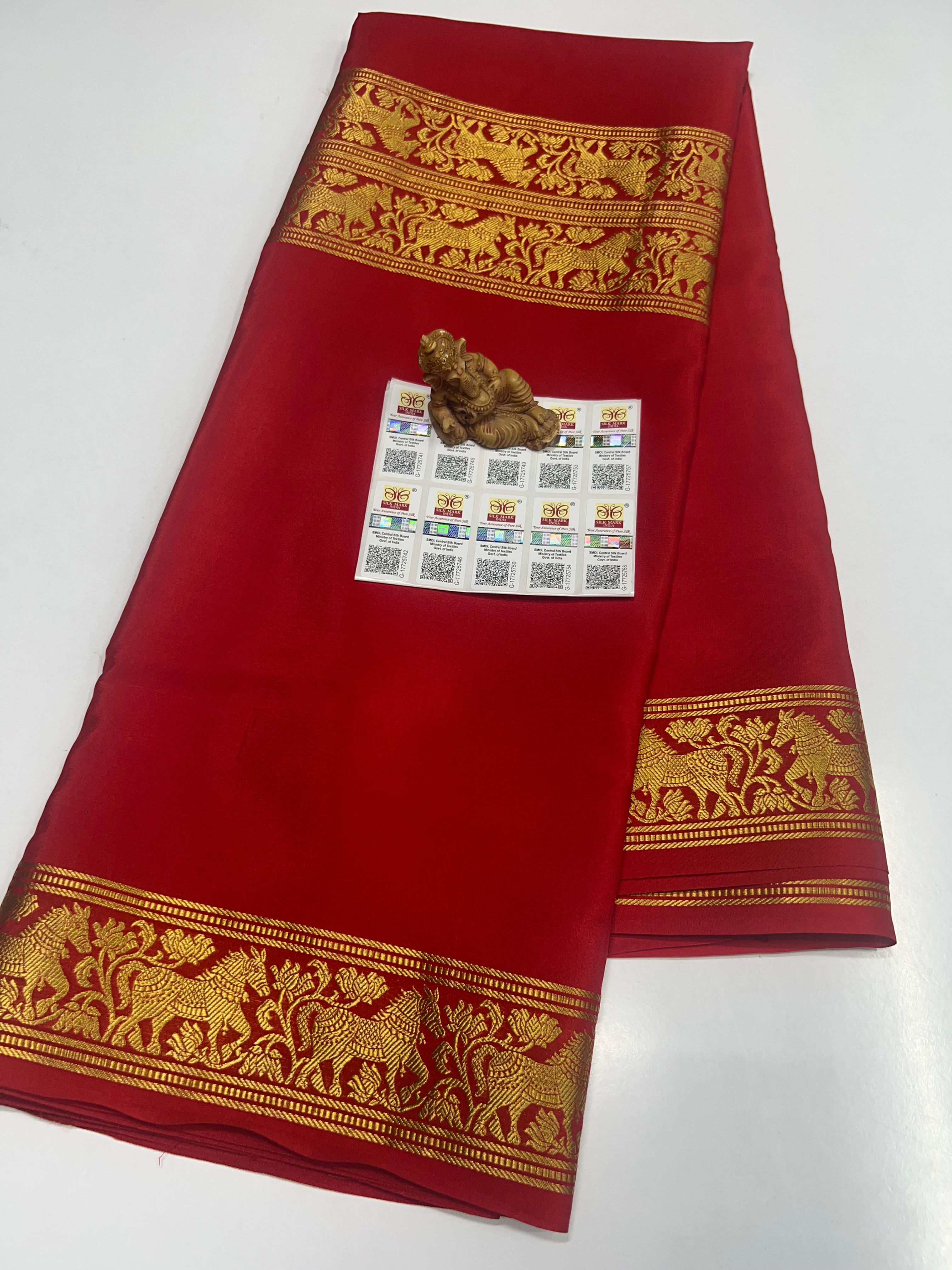 Pure Mysuru Crepe silk sarees  SC0289