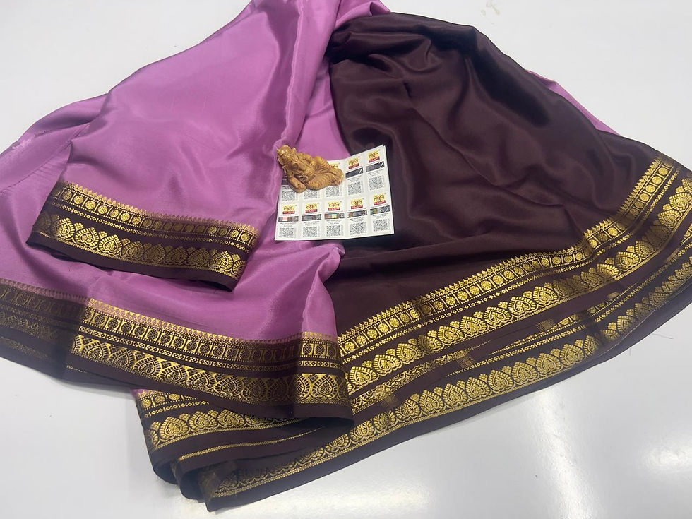 Thumbnail: Pure Mysore Crepe silk Sarees -SC0748