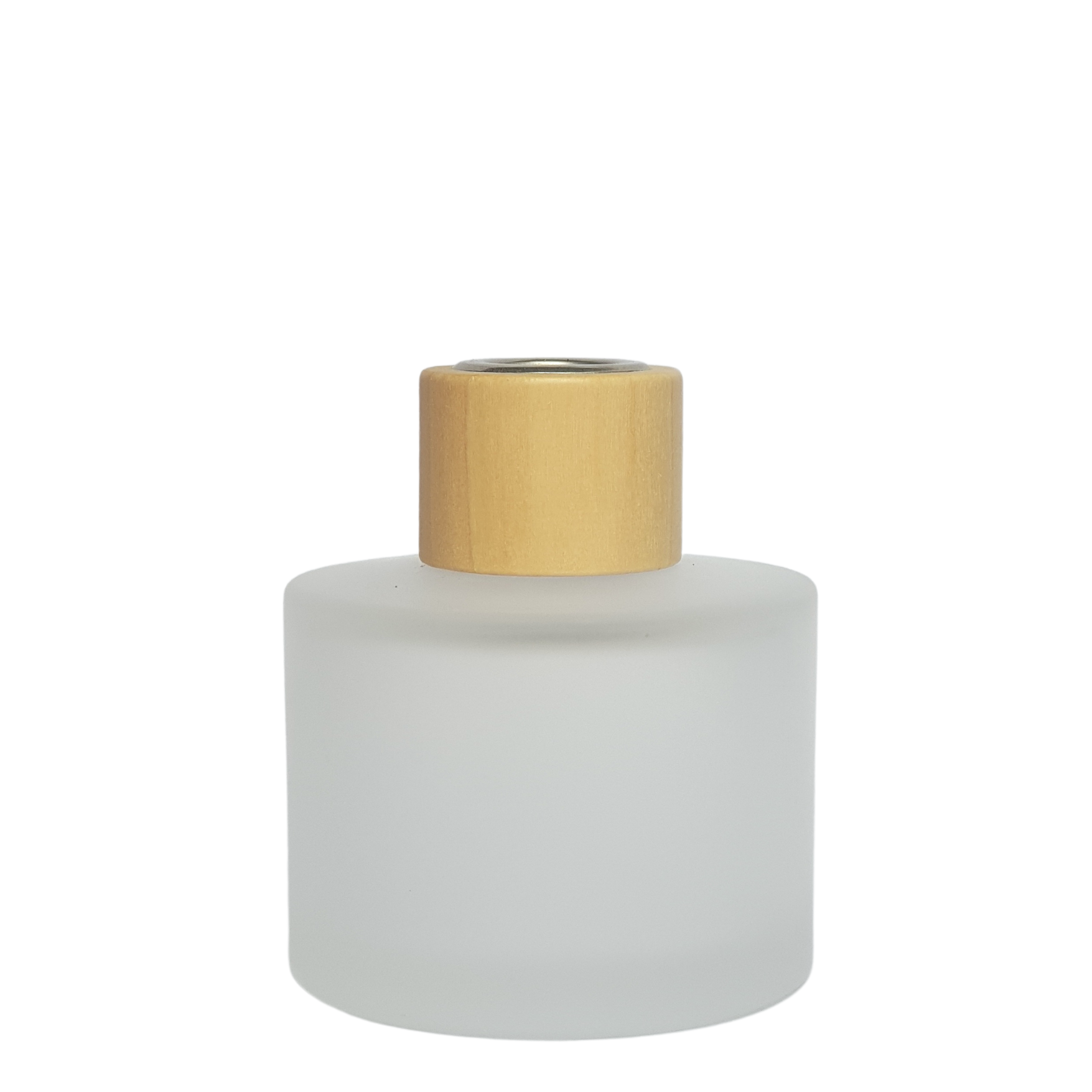 Frosted diffuser glass jar with wooden top