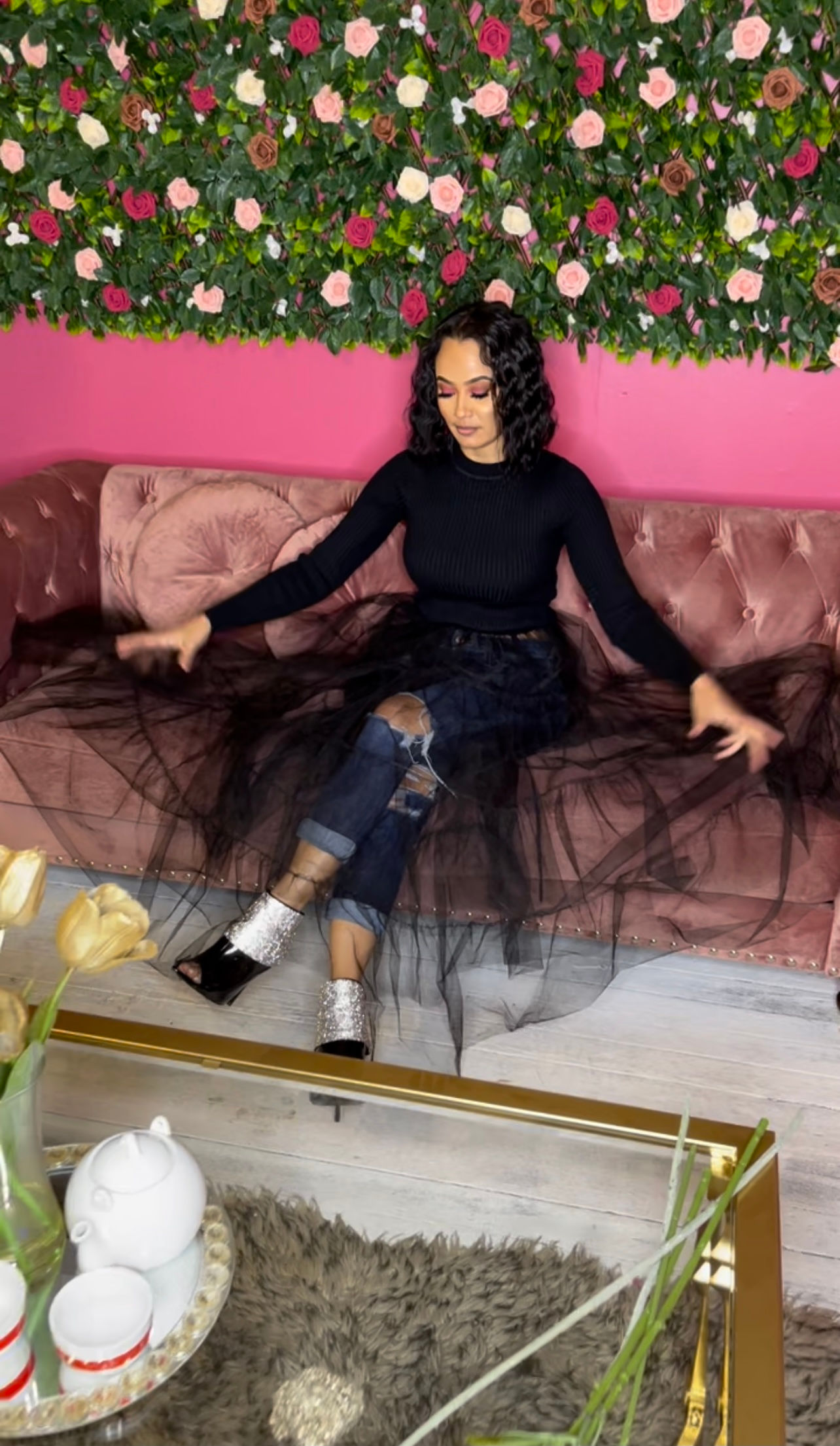 Layered Long Tulle Skirt Bottom Dress