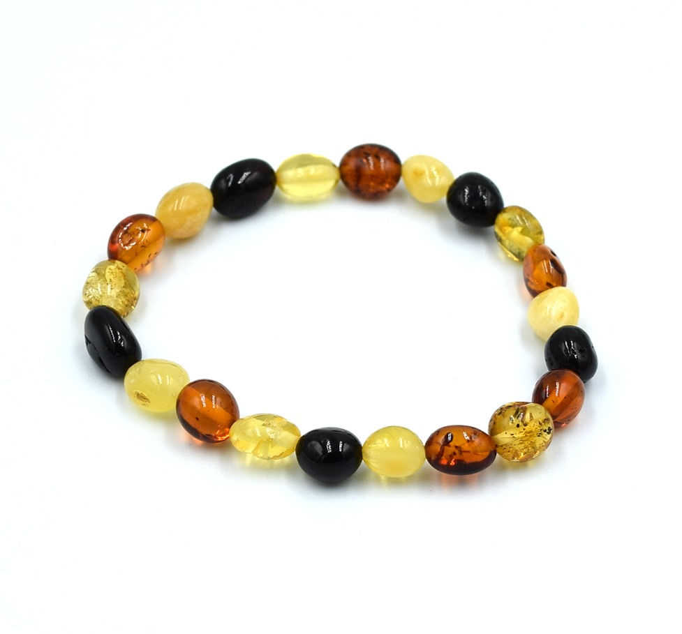 Miniatura: Pulsera elasticada de Ámbar Multicolor - poroto