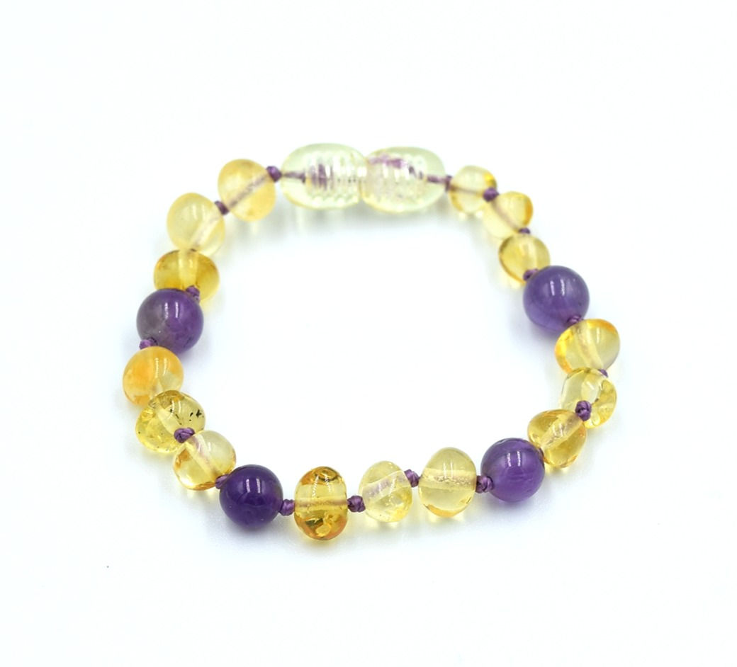 Pulsera ¨Protección¨ de Ámbar Báltico con Amatista