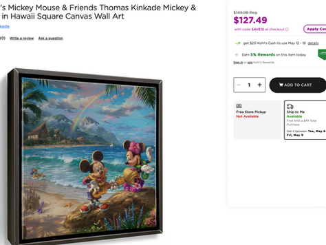Thomas Kinkade Disney Art on Kohls.com