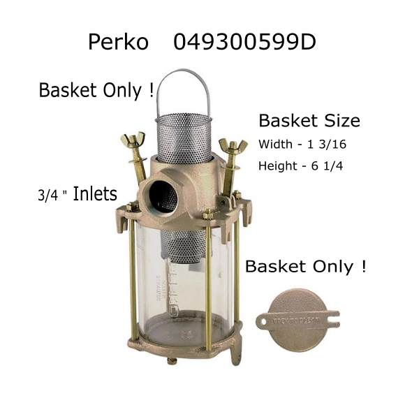 Thumbnail: Perko 049300599D Polypropylene Sea Strainer Basket Replacement