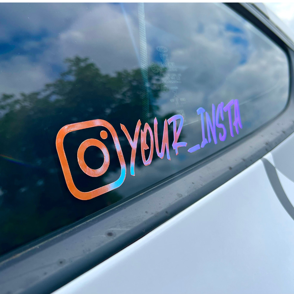 3 X Personalised Instagram Vinyl Sticker Decal – Custom Social Media Logo – UK Made