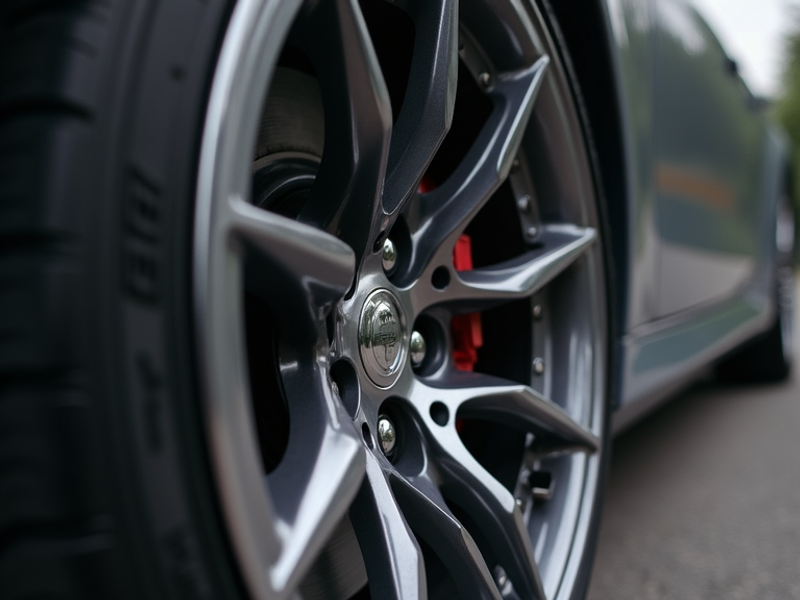 Close-up of a freshly detailed performance wheel and tire