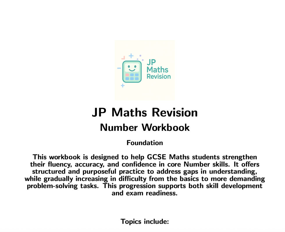 GCSE Number digital workbook (Foundation Tier)