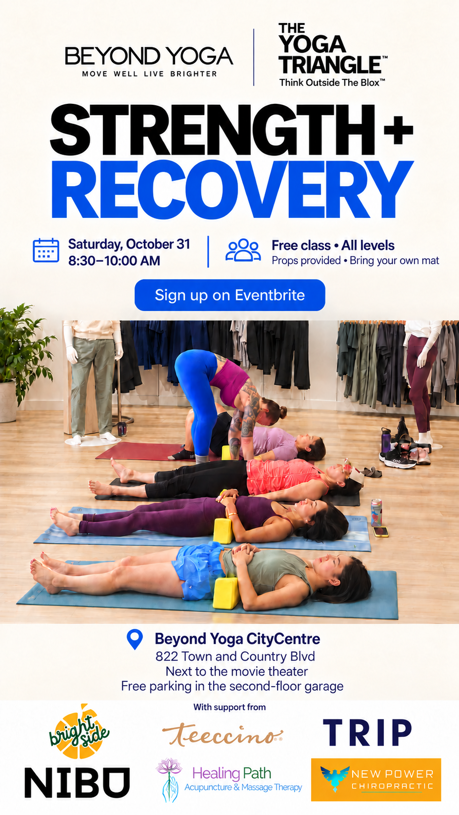 Strength and Recovery @ Beyond Yoga CityCentrePop Up event with The Yoga Triangle and partners