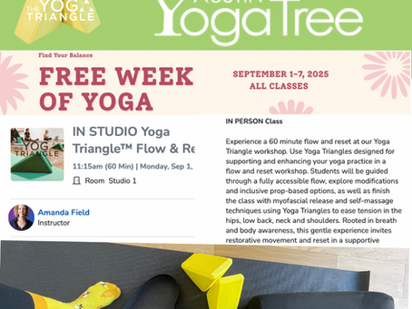 Free Day of Yoga Austin Class at Austin Yoga Tree with Yoga Triangle