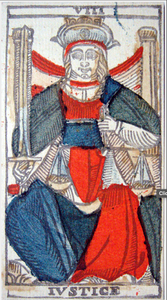 Arcane 8 La Justice. Tarot historique de Jean-Baptiste Madenié