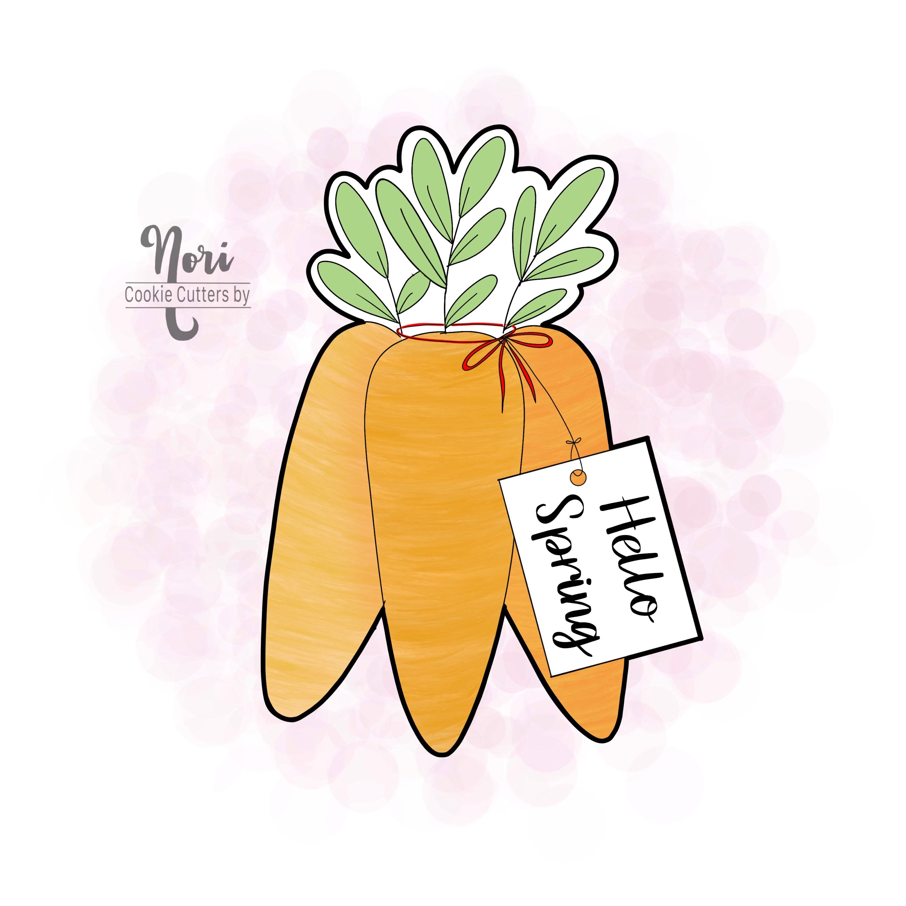 Carrots in a Bunch with Tag Cookie Cutter - CN1014