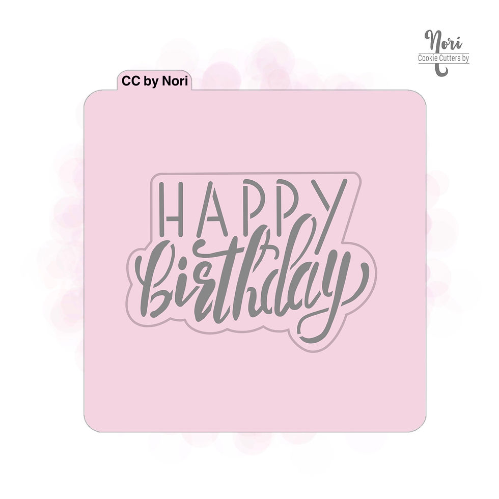 Thumbnail: Happy Birthday Cookie Cutter and optional Stencil - CN0781