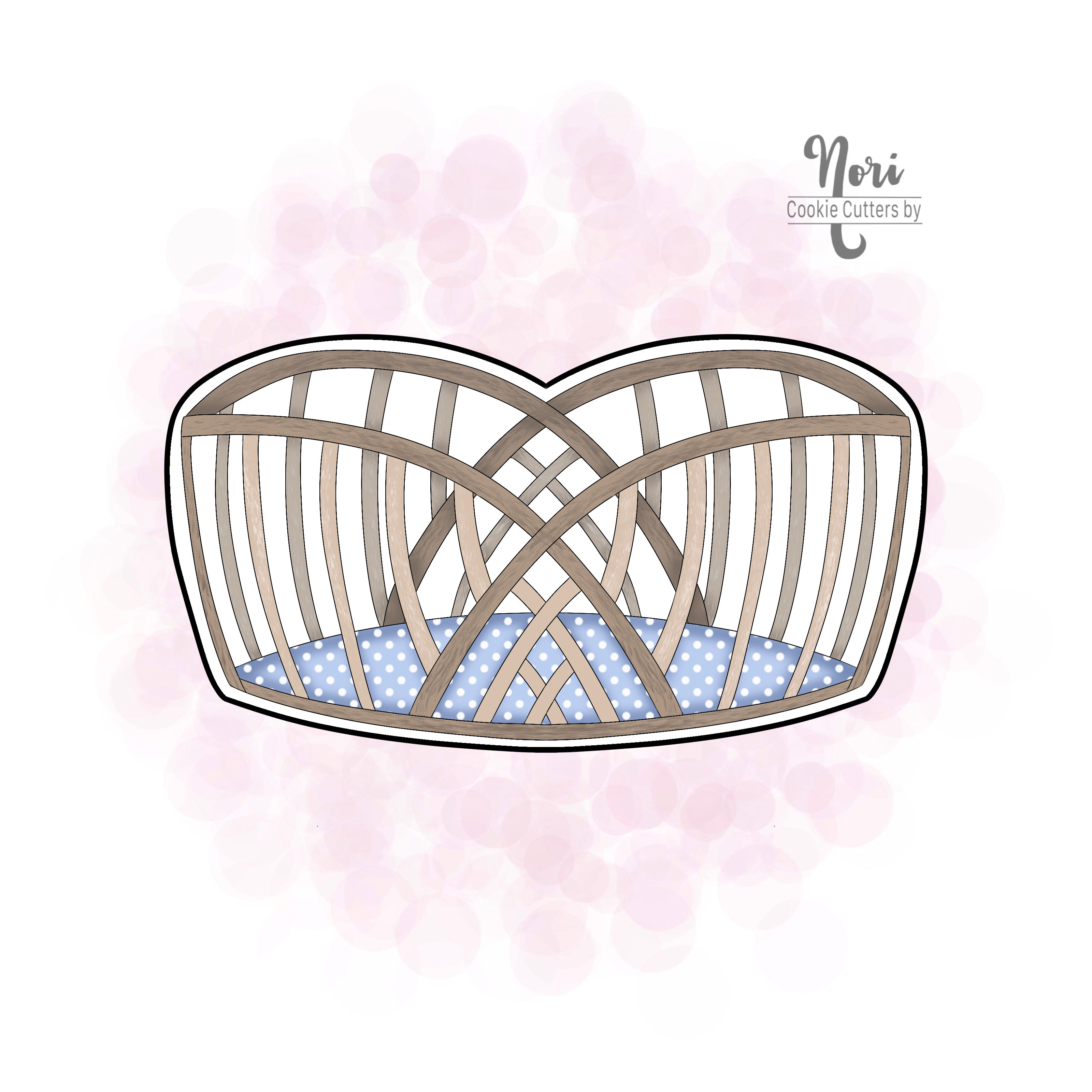 Wicker Baby Bassinet Cookie Cutter - CN1883