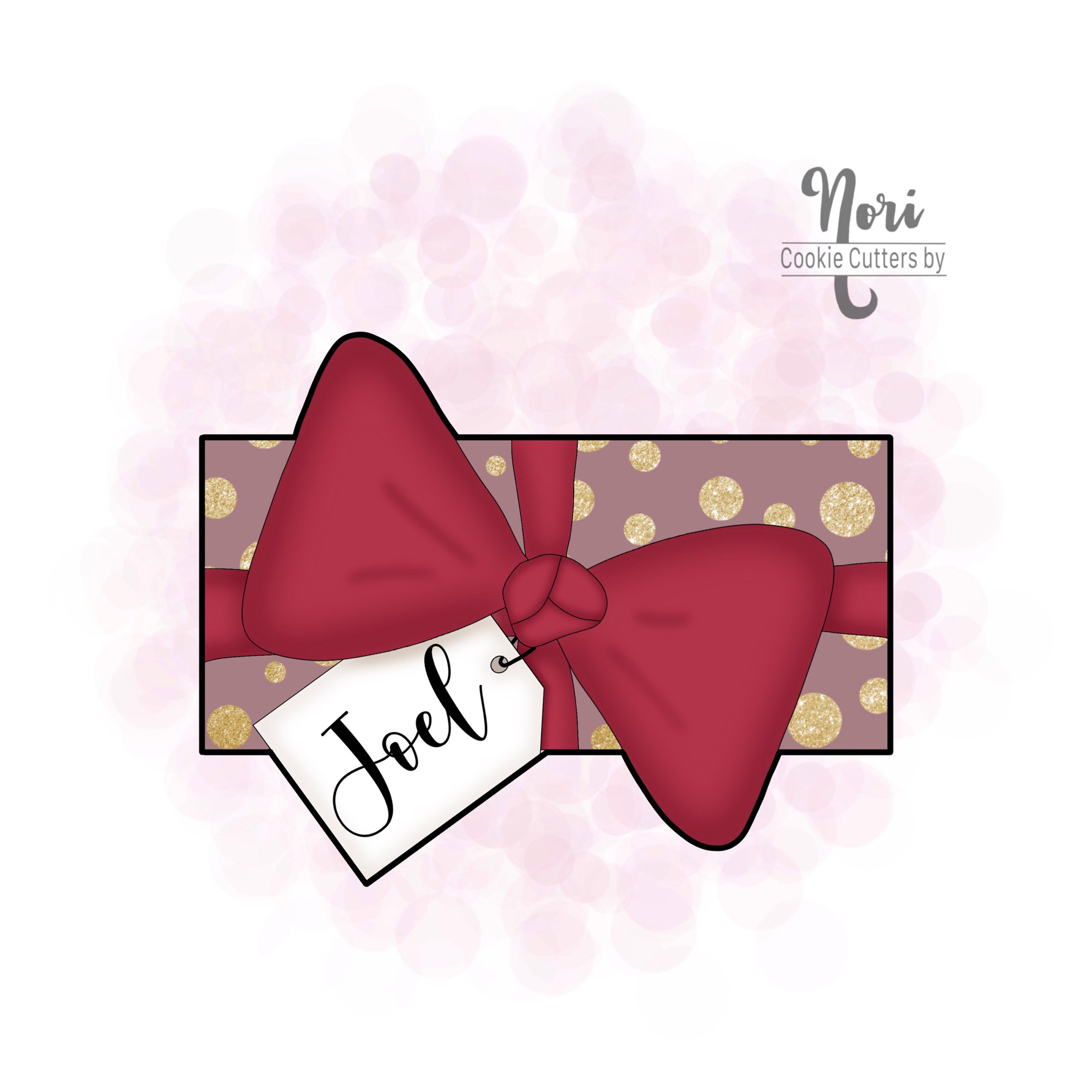 Gift with Bow 3 with Tag Cookie Cutter - CN1279