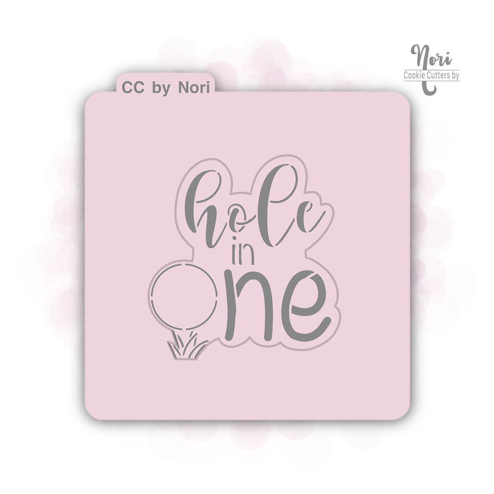 Thumbnail: Hole in One Lettered Golf Cookie Cutter with Optional Stencil - CN0350
