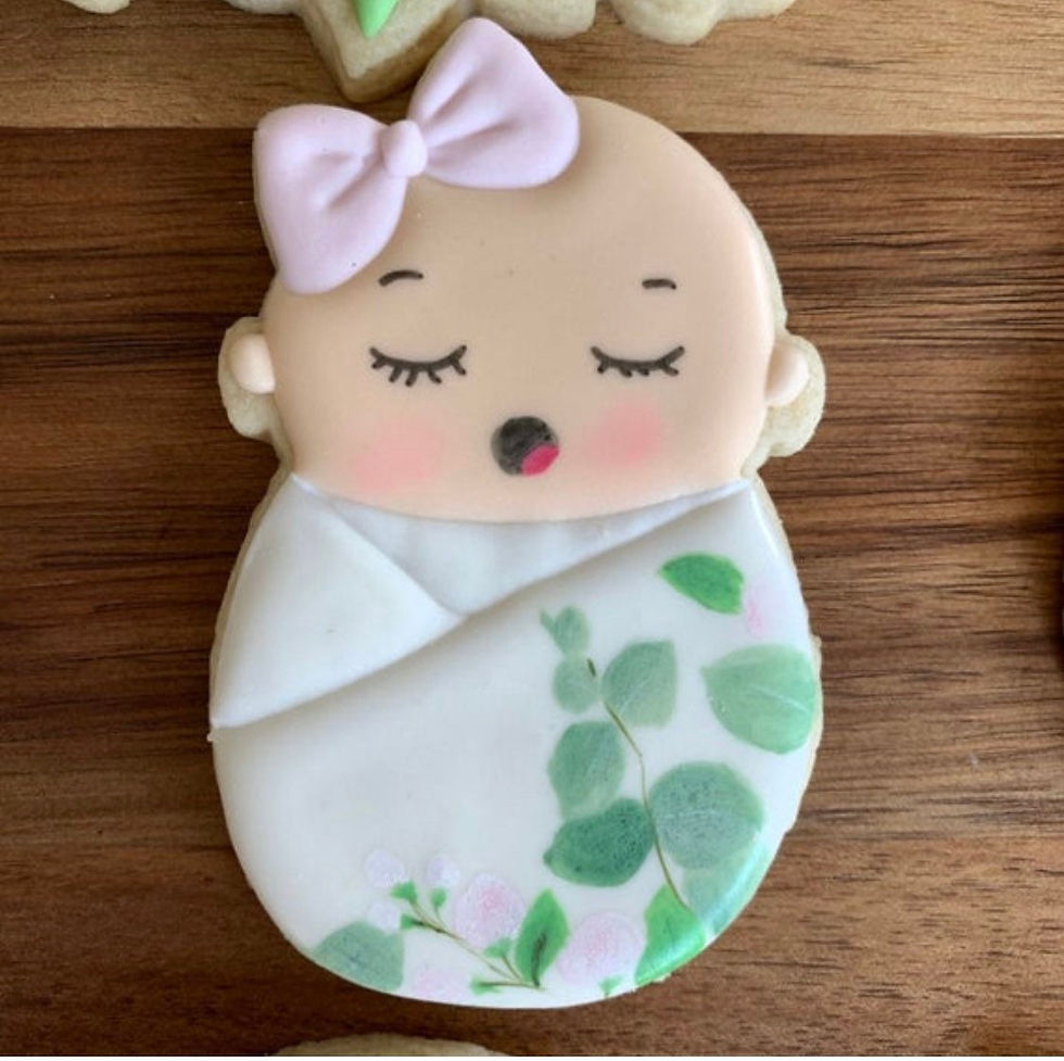 Thumbnail: Swaddled Baby Girl with Bow Cookie Cutter - CN0101