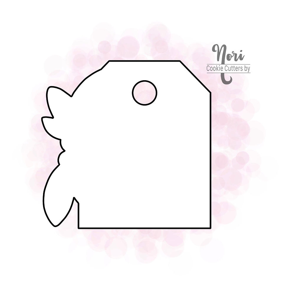 Thumbnail: Floral Gift Tag 1 Cookie Cutter - CN1272