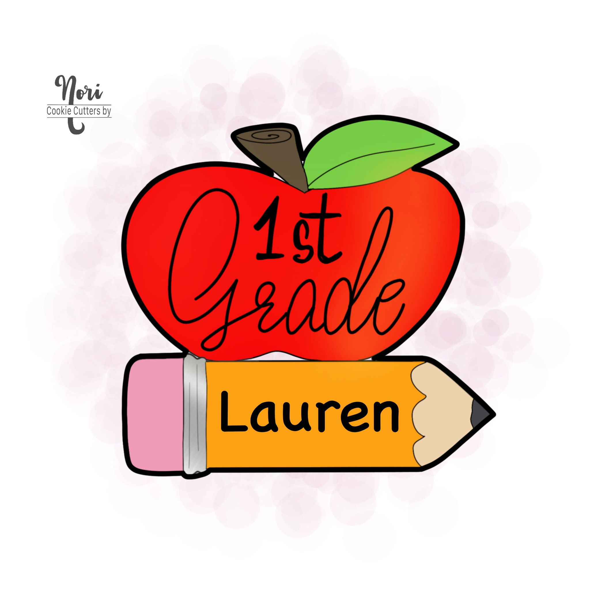 Back to School Apple Pencil Plaque Cookie Cutter - CN0657