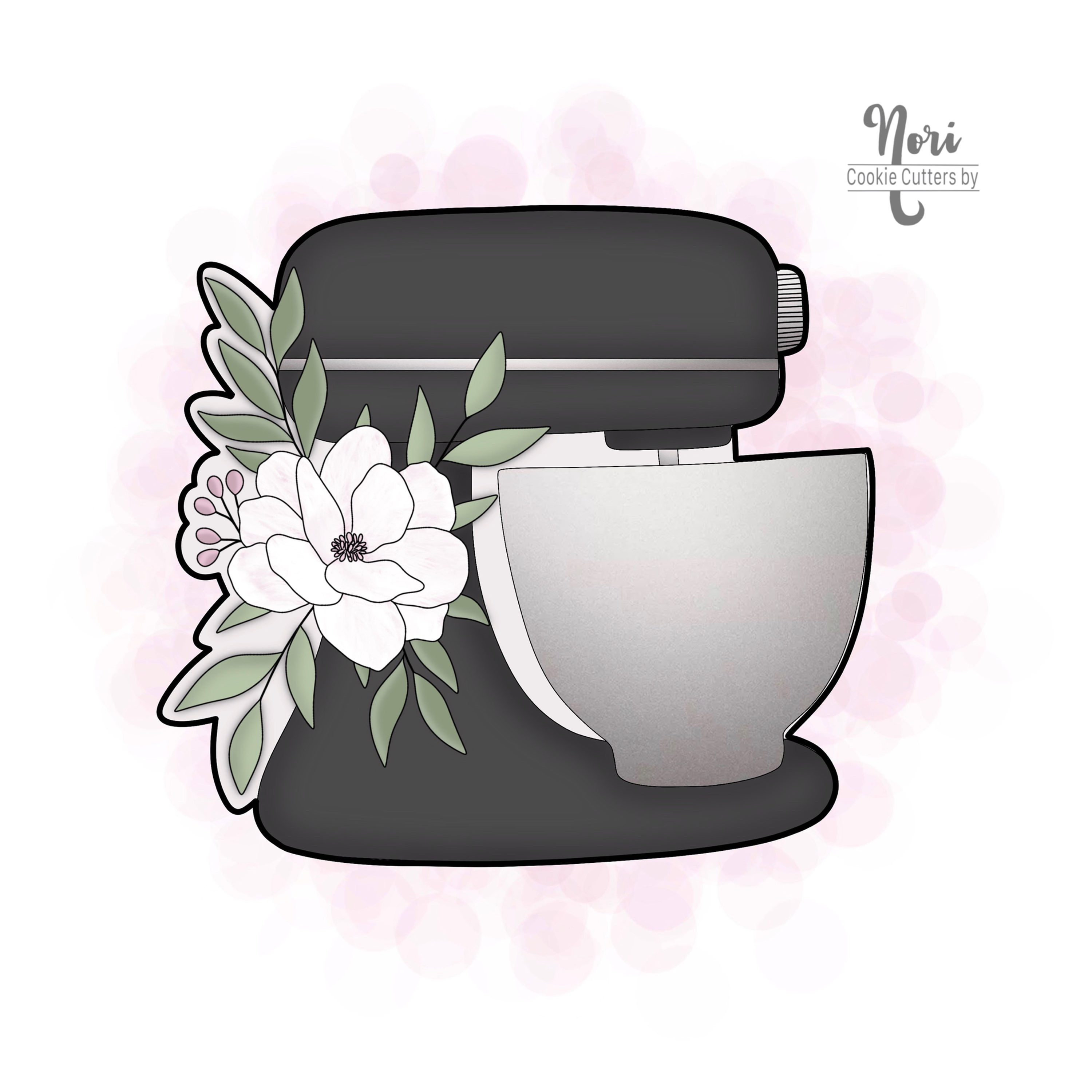 Floral Stand Mixer Cookie Cutter - CN2032