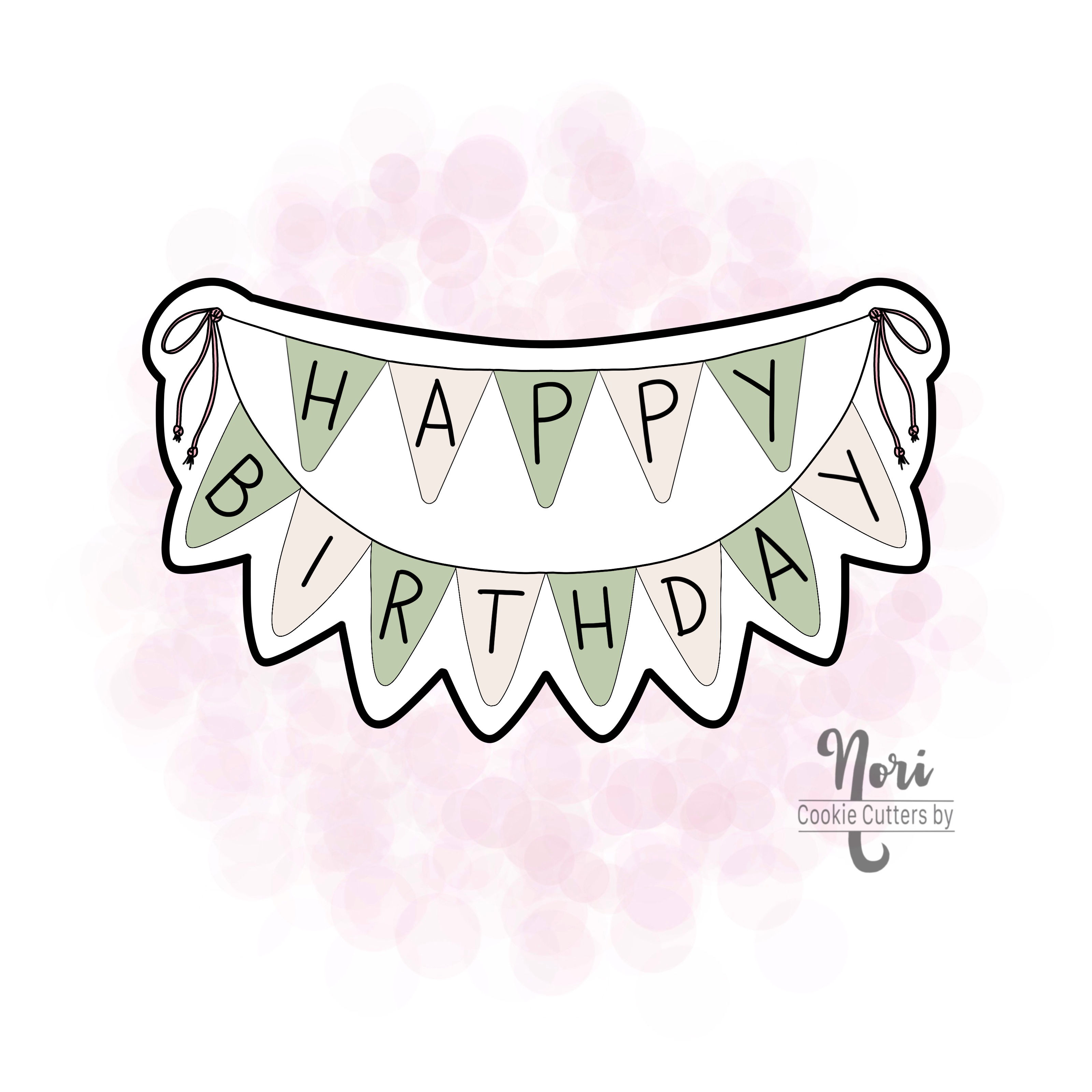 Happy Birthday Banner Cookie Cutter - CN2168