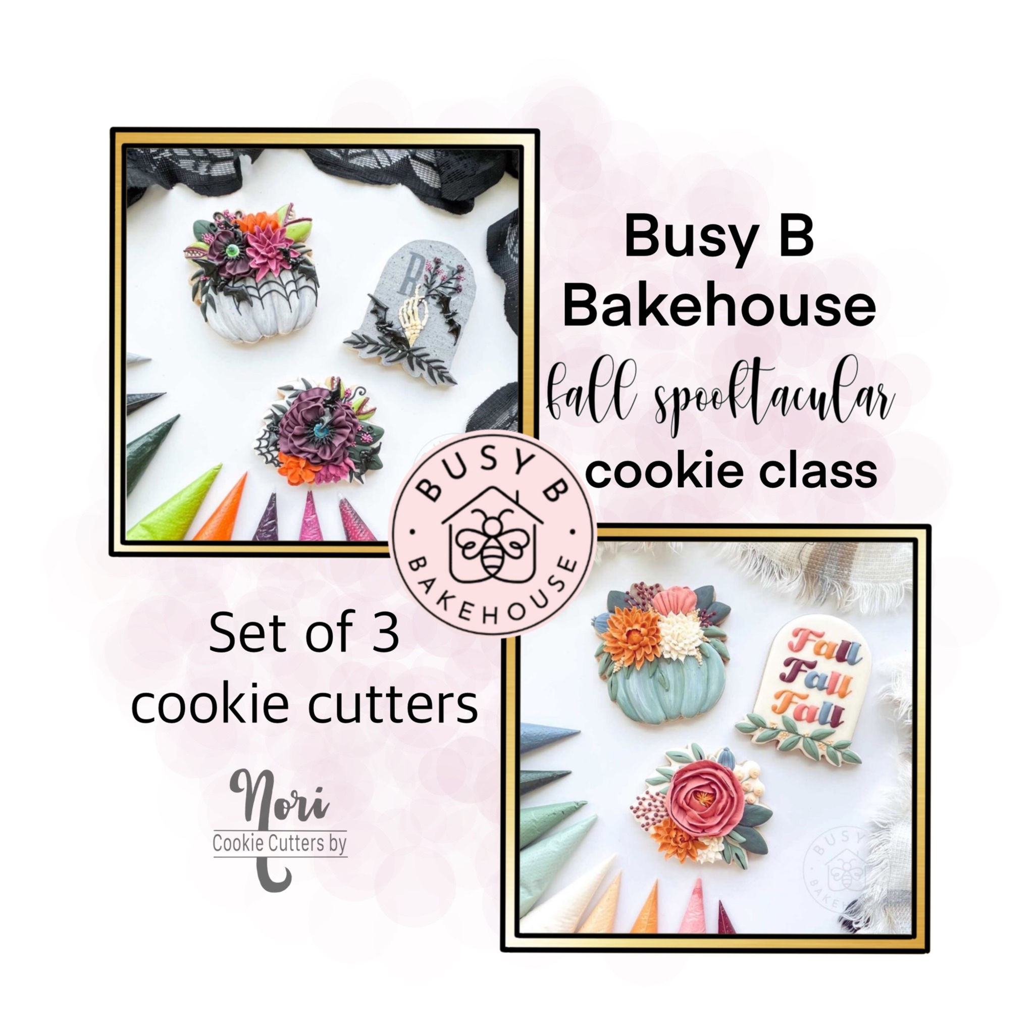 Busy B Bakehouse Fall Spooktacular Cookie decorating class set of 3 cutters