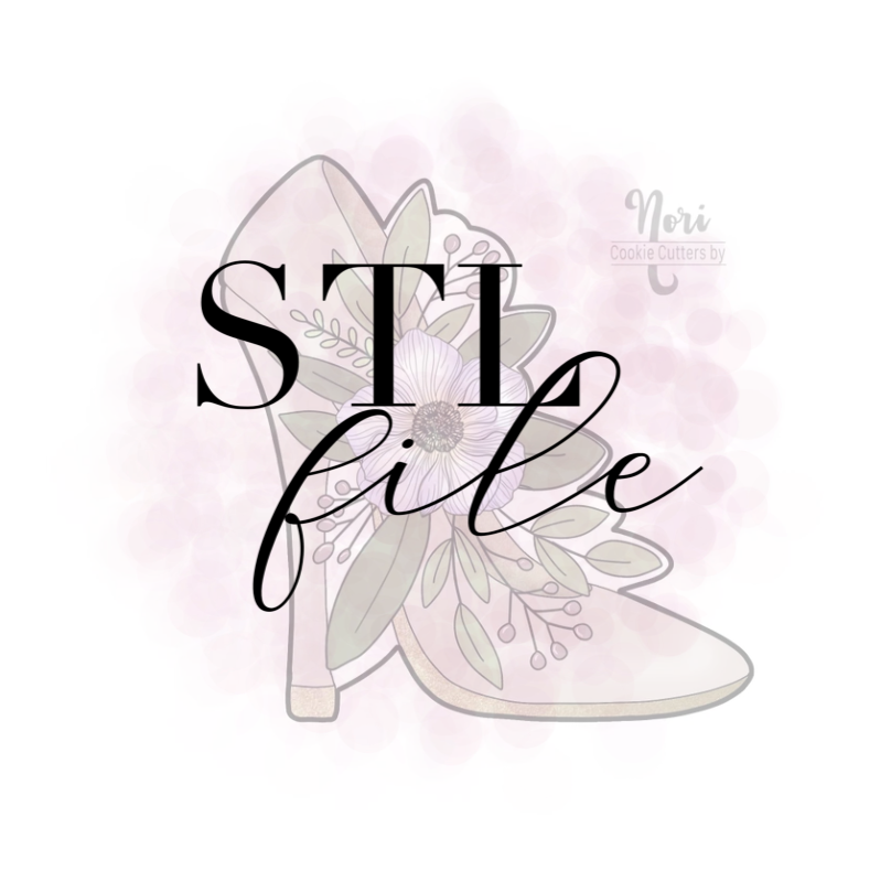 STL File - CN1156 - Floral high heel - 3.5" - 4" - 4.5"