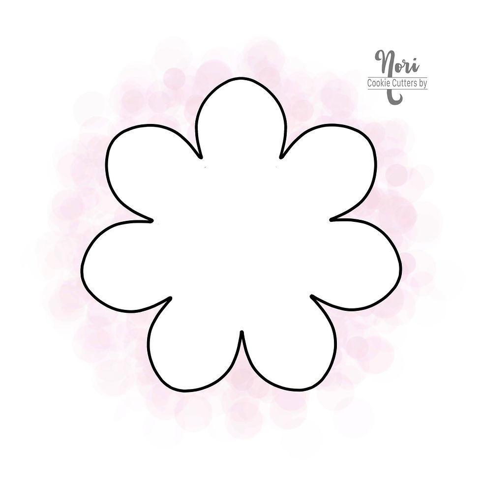 Thumbnail: Daisy Head 1 Cookie Cutter and optional Stencil - CN1056