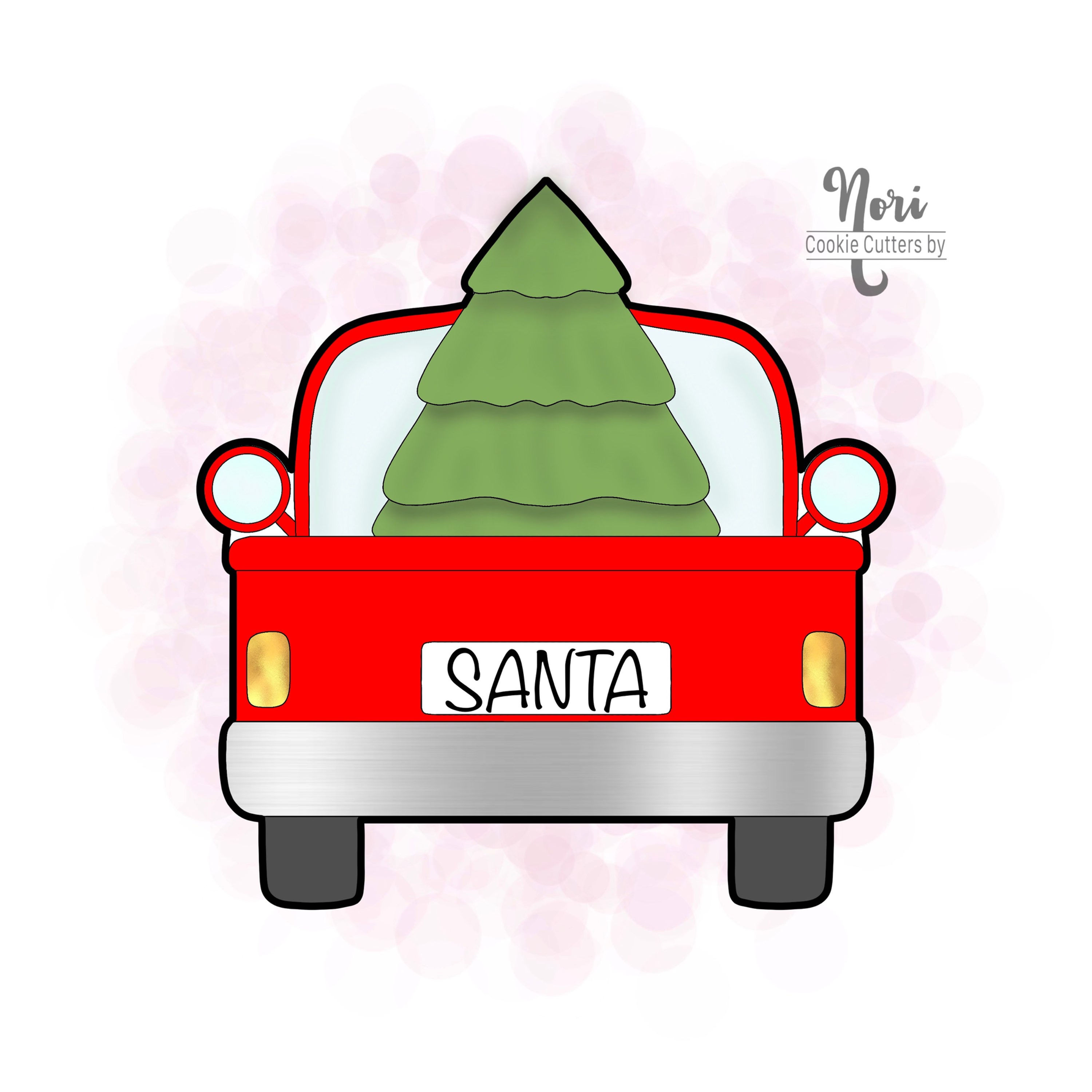 Pickup truck with Christmas tree 2 Cookie Cutter - CN0866