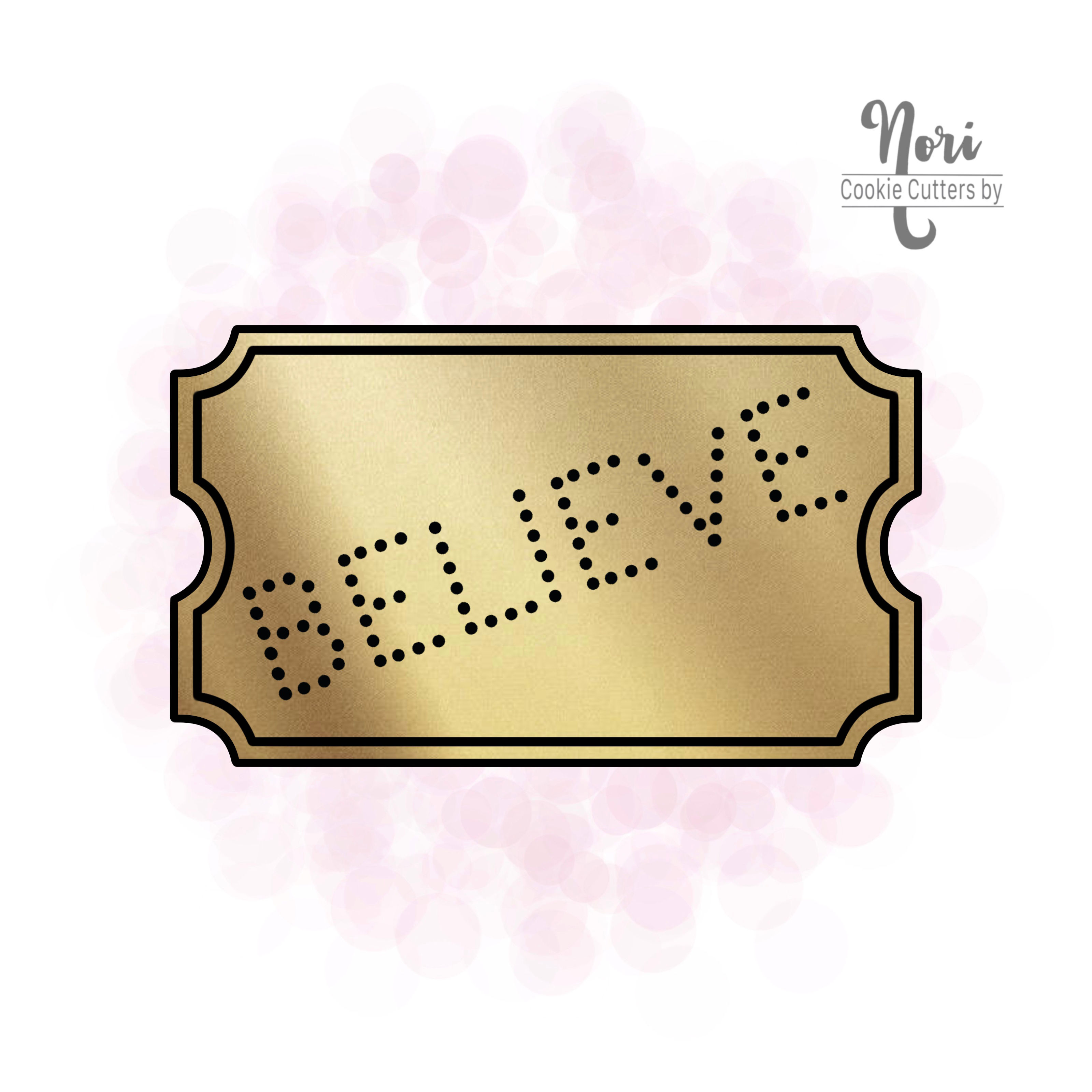 Ticket 3 Cookie Cutter and optional Stencil - CN2226