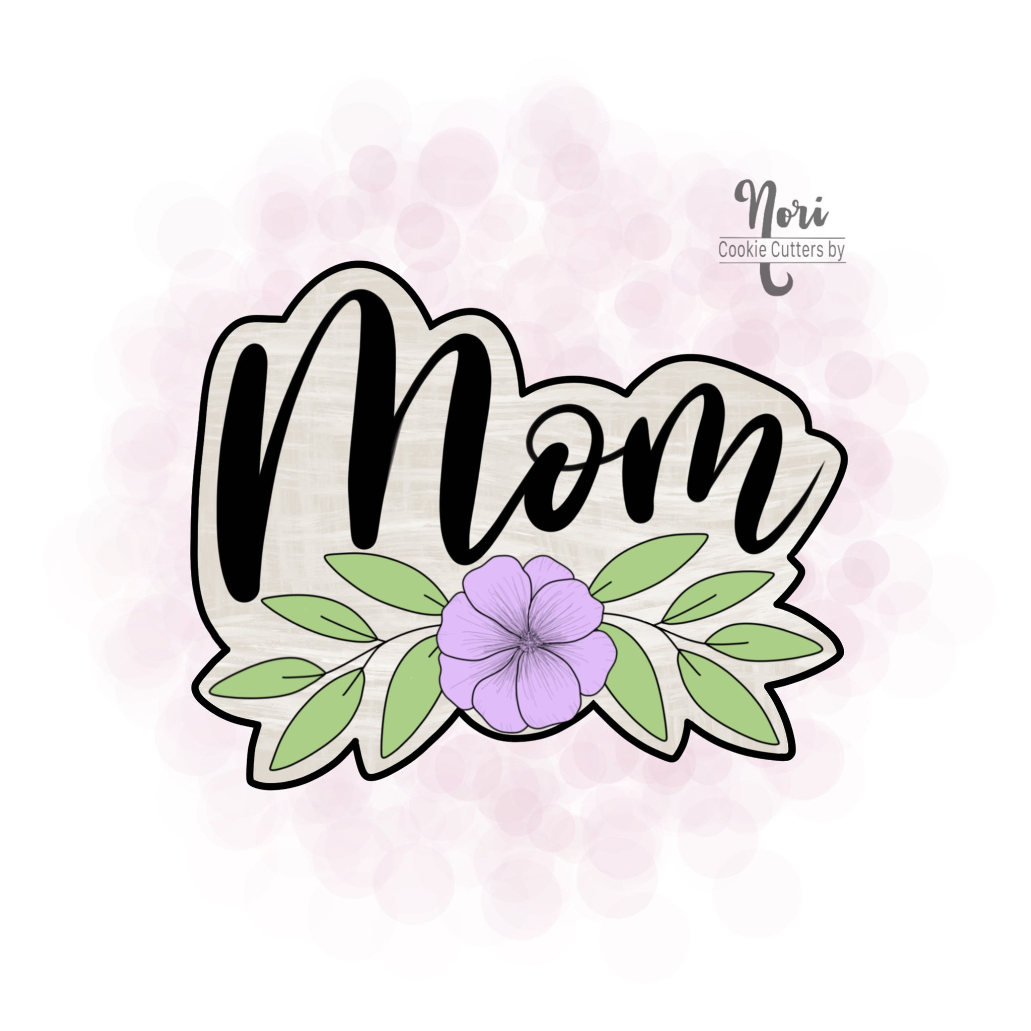Lettered Mom Mother’s Day Cookie Cutter with optional Stencil - CN0548