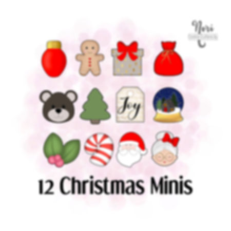12 Mini Christmas Cookie Cutters