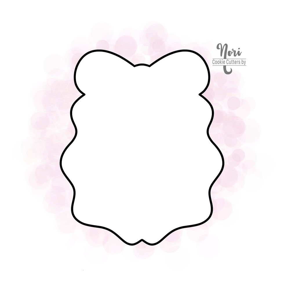 Thumbnail: Wavy Bow Plaque 1 Cookie Cutter - CN2110