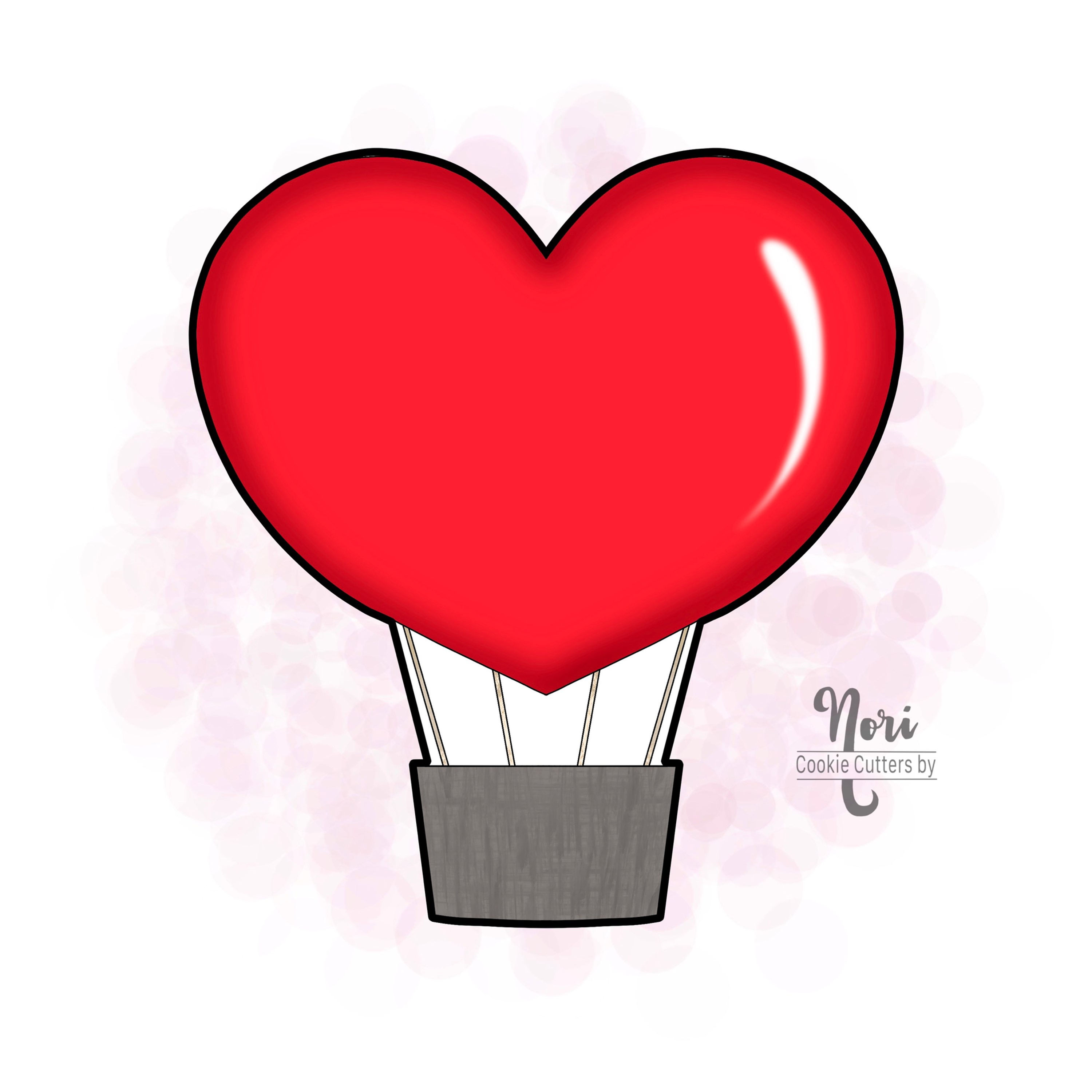Heart Hot Air Balloon Cookie Cutter - CN0905