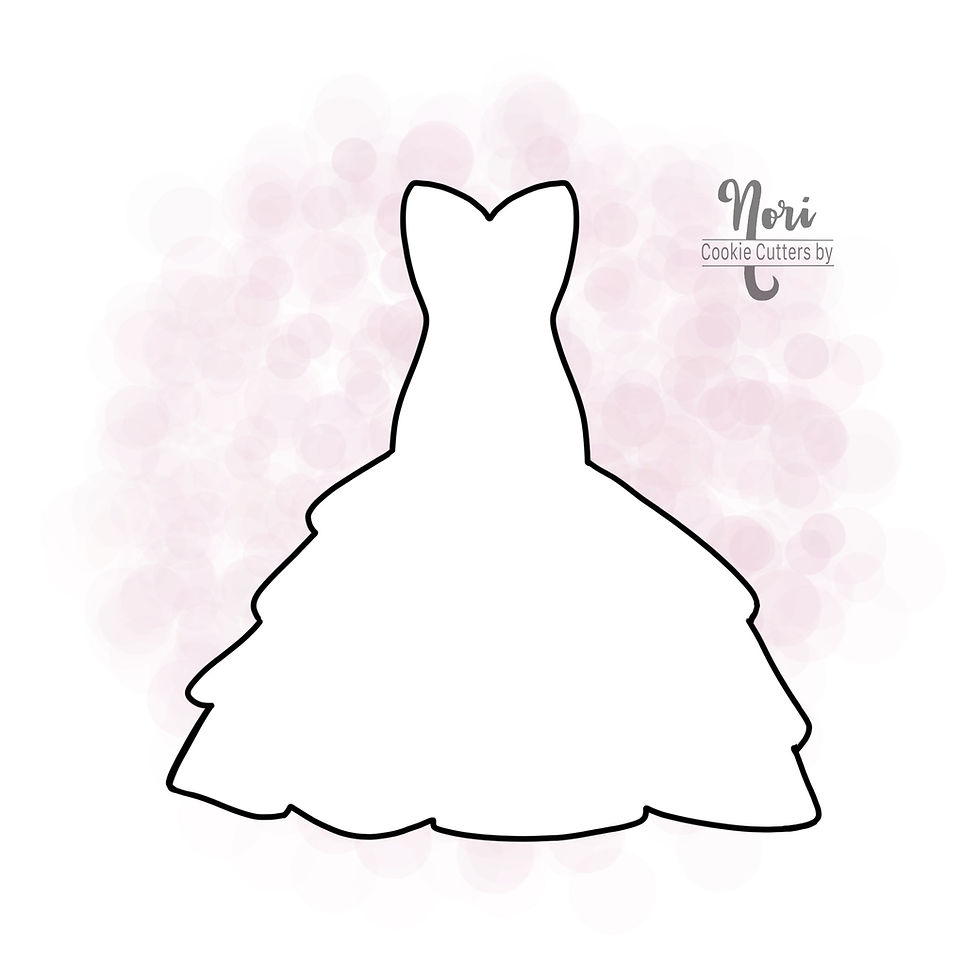Thumbnail: Wedding Gown 7 Cookie Cutter - CN0376