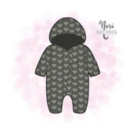 Hooded Baby Romper 1 Cookie Cutter - CN1497