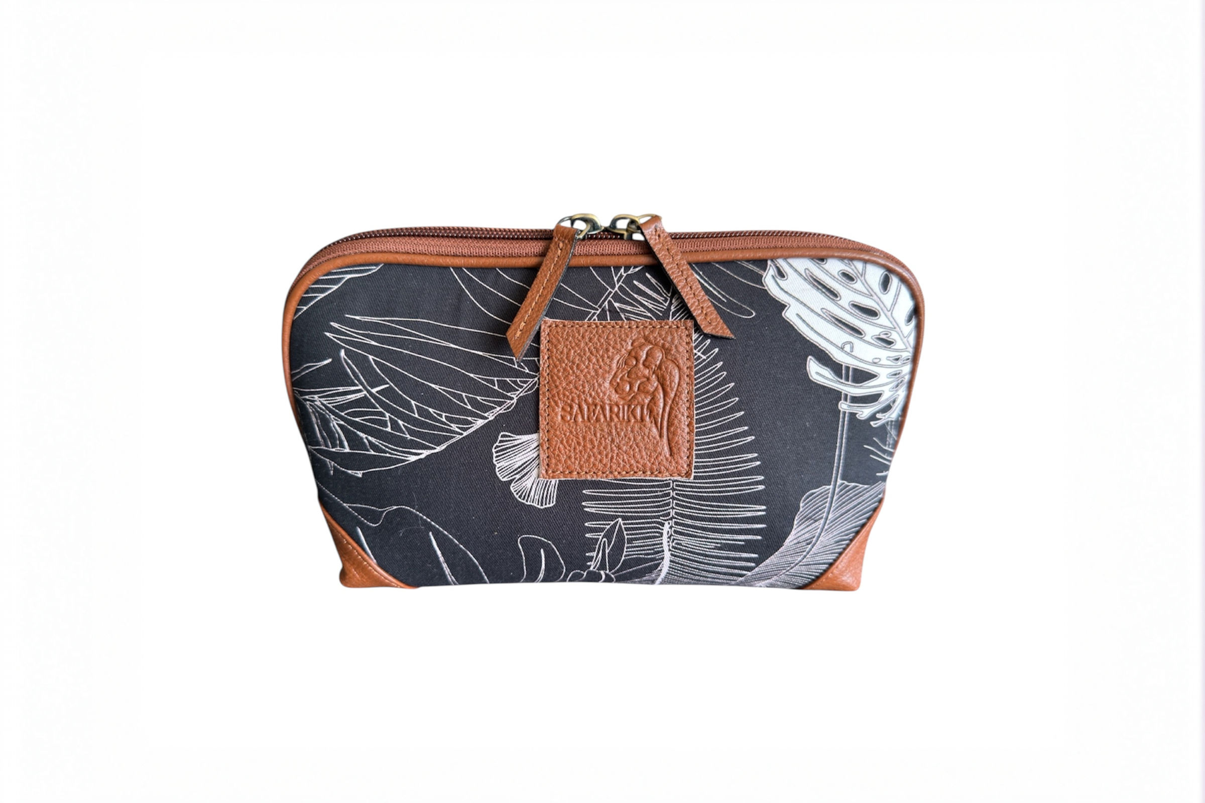 Black Monstera Travel Pouch