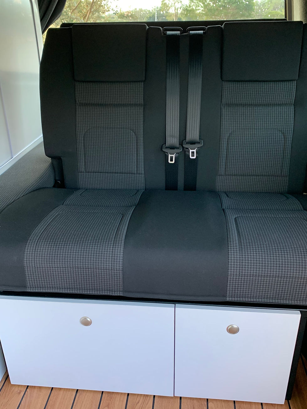 RIB bed seat unit in T6.1 Camper van conversion