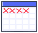 Illustration of calendar with dates marked off
