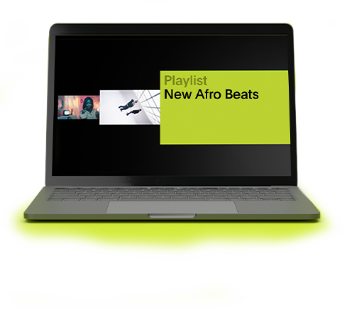 Vevo playlist playing on laptop