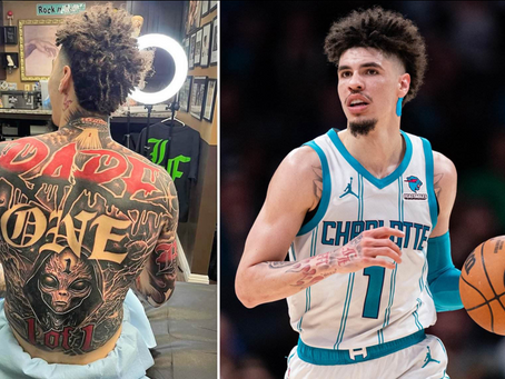 DID YOU SEE LAMELO BALL NEW BACK TATTOO?