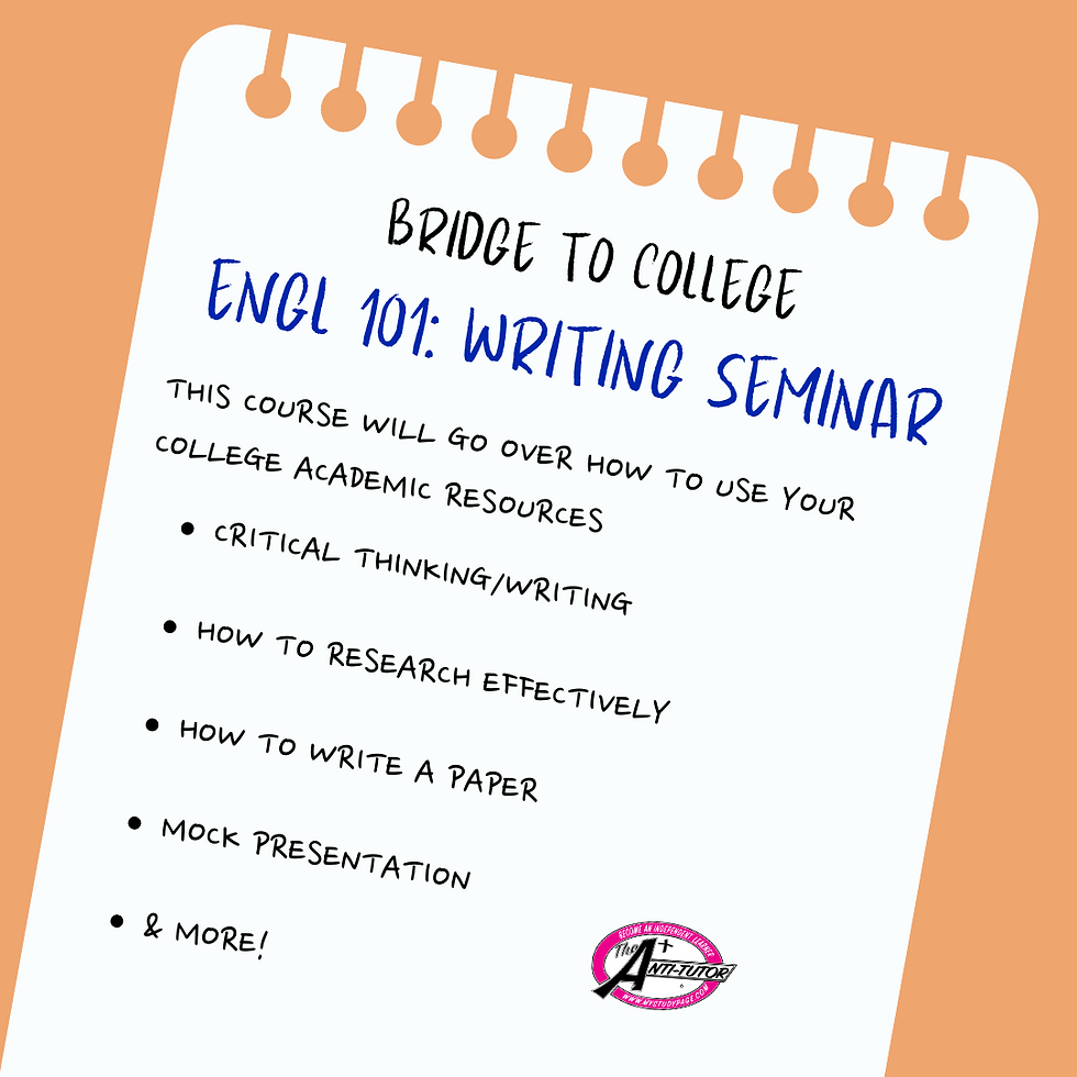 Thumbnail: Bridge to College: Writing Seminar 101