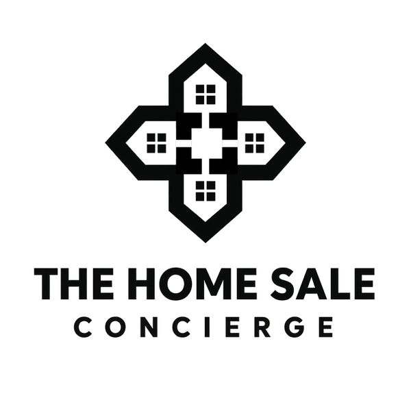 The Home Sale Concierge logo – black geometric house design with four windows and bold business name text.